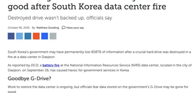 South Korean government loses all data; four arrested, worker dies