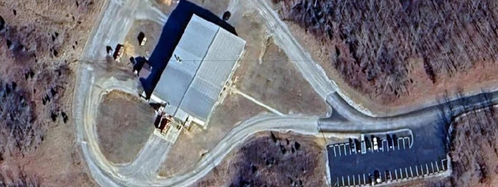 Satellite imagery shows 15,000 square foot building before destruction