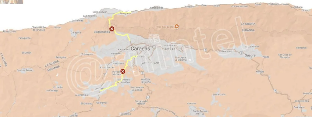 Venezuelan authorities block 2 of 5 routes into Caracas with barriers