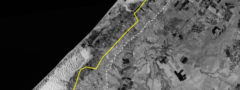 Aerial image shows Gaza's agricultural areas lost due to Israel's redeployment