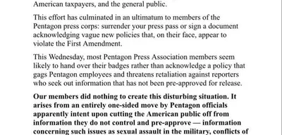 Major news outlets refuse new Pentagon press restrictions under Hegseth
