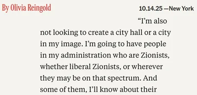 Zohran Mamdani plans to include Zionists in his administration