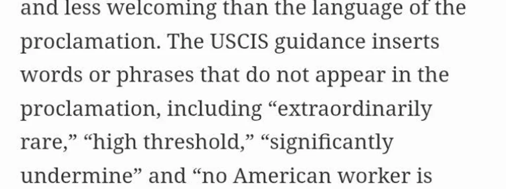 USCIS guidance discourages migrant entry and H-1B visa use