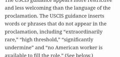 USCIS guidance discourages migrant entry and H-1B visa use