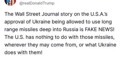 Trump denies Wall Street Journal report on Ukraine missile restrictions