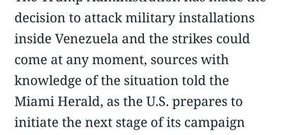 Strikes against Venezuela may begin before USS Gerald R. Ford arrives