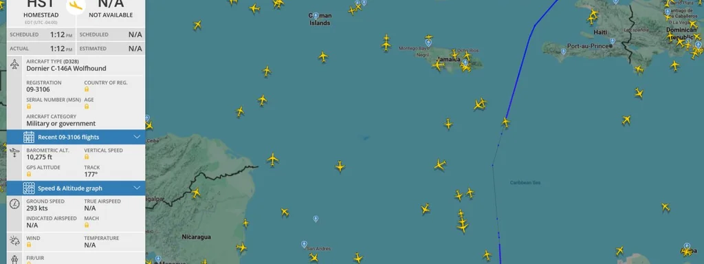 Dornier C-146A Wolfhound of U.S. Air Force spotted off Cartagena, Colombia