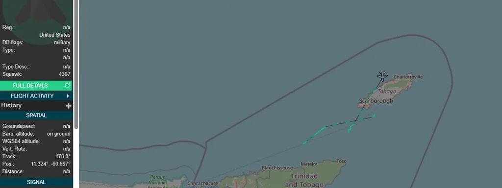 Featured image for: Unidentified aircraft, believed to be U.S. military, spotted near Tobago Unidentified aircraft, believed to be U.S. military, spotted near Tobago