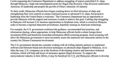 Tom Cotton urges enforcement of export controls on China's chip smuggling