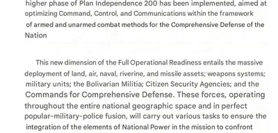 Venezuelan Armed Forces begin intensive phase of Plan Independence 200 exercises