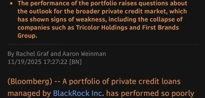 BlackRock defers fees on private-credit fund after collateralization test failure