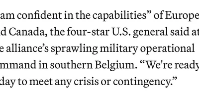 NATO Commander says Europe can handle reduction of U.S. troops