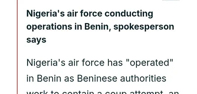 Nigerian army conducts air operations in Benin after coup attempt