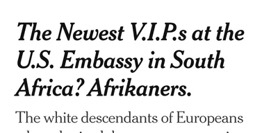 Trump Administration Increases Access for Afrikaners at U.S. Embassy