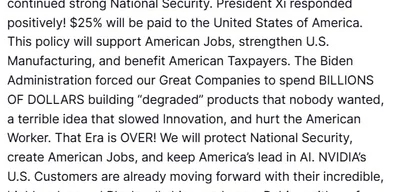 Trump authorizes NVIDIA to sell H200 chips to approved customers in China