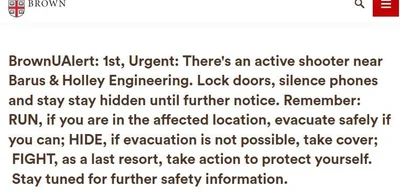 At least 20 injured in shooting at Brown University, possible fatalities