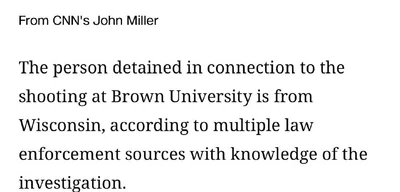 Suspect in Brown University shooting from Wisconsin, traveled to Rhode Island