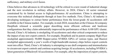 China Military Power Report confirms Chinese entities evaded US export controls for AI chips