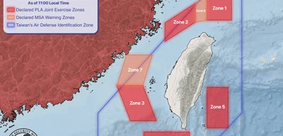 China expands warning zones around Taiwan to include Zones 6 and 7