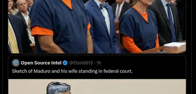 Sketch of Maduro and his wife in federal court released