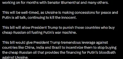 Senator Lindsey Graham announces bipartisan Russia sanctions bill