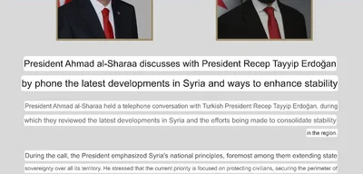 Erdogan speaks with Syria's Al-Sharaa during military operation in Aleppo