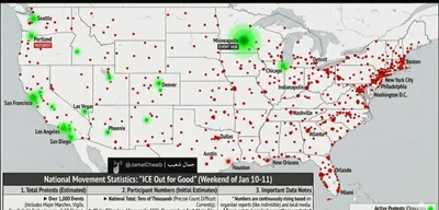 Protests in the US surpass recent protests in Iran but remain peaceful