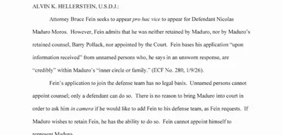 Federal Judge expels attorney Bruce Fein from defending Nicolás Maduro