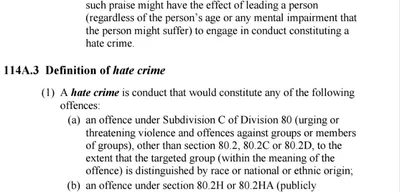 Australia's new laws allow banning of groups for past 'hate crimes'