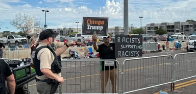 Fewer than ten counter-protesters attend Charlie Kirk’s memorial service