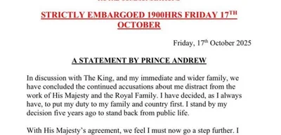 Prince Andrew surrenders all royal titles, including Duke of York