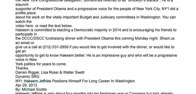 Dynamic SRG invited Jeffrey Epstein to fundraising dinner with Obama