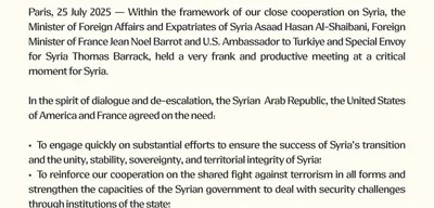 U.S., France, and Syria Forge New Path for Stability Amid Ongoing Crisis