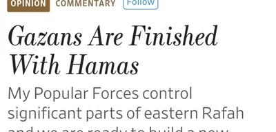 Rafah Militia Leader Advocates for Aid and Governance to Transform Gaza’s Future