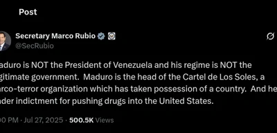 US Sec. of State Rubio Declares Maduro a Narco-Terror Leader, Rejects Legitimacy of His Regime