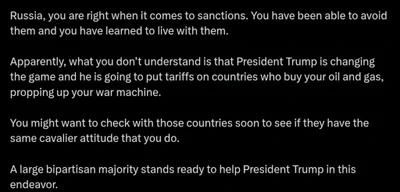 Lindsey Graham Warns Russia: Trump’s Tariffs Could Target Your Oil Buyers