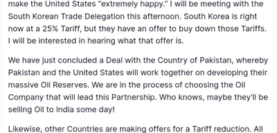 Trump Secures Landmark Oil Deal with Pakistan, Eyes Future Sales to India