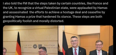 Israeli FM Sa'ar Urges Global Unity Against Palestinian State Recognition Amid Humanitarian Aid Efforts