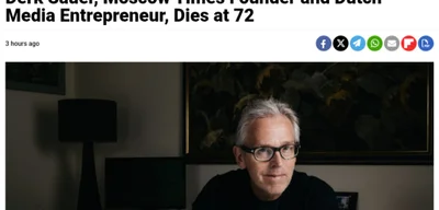Derk Sauer, Founder of The Moscow Times, Dies at 72 Following Sailing Accident