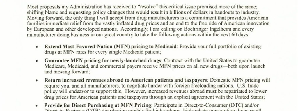 White House Demands Fair Drug Pricing from Pharma Giants to Slash U.S. Costs