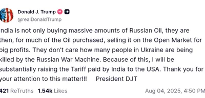 Trump Targets India with Tariff Hike over Russian Oil Profits Amid Ukraine Crisis