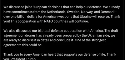 Zelensky and Trump Unite for Urgent Action Against Russia, Seek Just Peace