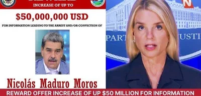 US Raises Reward to $50 Million for Tips Leading to Maduro's Arrest and Conviction