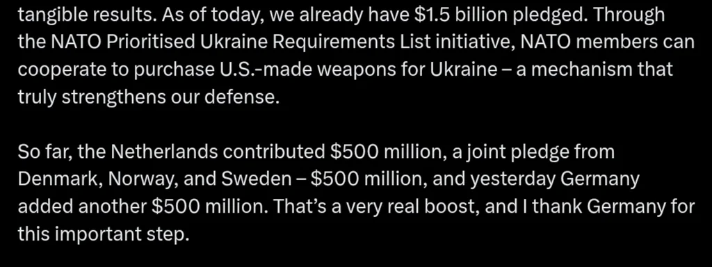 NATO Allies Pledge $1.5B in Defense Aid to Ukraine, Boosting Fight for Peace