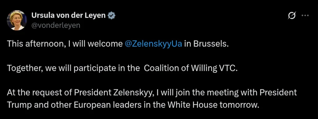 Zelensky Seeks European Unity as Von der Leyen Hosts Urgent Talks with Trump