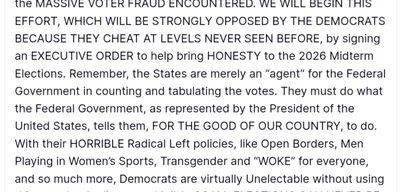 Trump Launches Movement to Ban Mail-In Voting, Advocates for Watermarked Ballots Ahead of 2026 Midterms