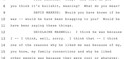 Breaking: Ghislaine Maxwell Dismisses Epstein Intelligence Claims as 'Bullshit'