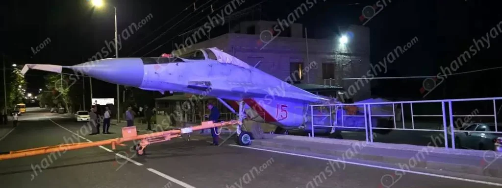 Russian MiG-29 Fighter Jet Crashes into Pole at Yerevan Airfield