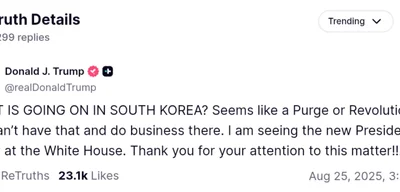 Trump Schedules Urgent Meeting Over South Korea's Turmoil Today