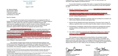 U.S. House Launches Investigation into Wikimedia Over Bias Claims